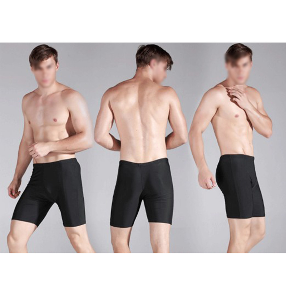 Compression Shorts Athletes - Męskie czarne nylonowe spodenki do pływania,