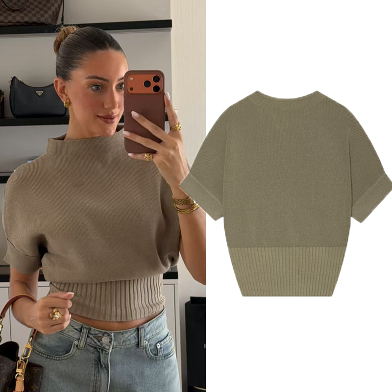 Tank Top Ribbed - Damska, krótka, prążkowana kamizelka z dzianiny,